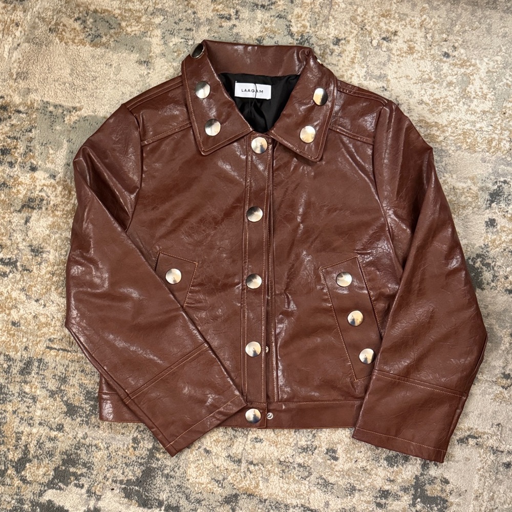Stud leather jacket